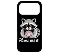 racoon with human brain saying please use it Case for iPhone 17 Pro Max