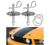 RACOONA Hood Pins,Hood Pin Kit,Hood Lock Hood Pins Kit for Car,Car Accessories Stainless Steel Engine Hood Pin Plate Bonnet Lock Clip Kit,Car Modified Accessory Hood Lock,Fits Most Car Truck SUV