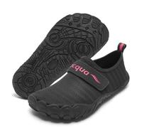 Racqua Aqua Swimming Shoes Kids Girls - Quick Dry Sea Beach Diving Pool Wetsuit Surf Shoes - Black/Rose 12.5K