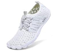 Racqua Water Shoes Quick Dry Barefoot Beach Aqua Sport Swim Surf Pool Hiking Diving Walking for Men Women White EU 42=UK 9