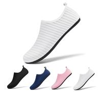 Racqua Water Shoes Weitsuit Non Slip Breathable Aqua Wet Socks Yoga Quick-Dry Beach Lightweight Swim Pool Sea Surf Shoes for Men Women White EU34/35=UK2.5/3.5