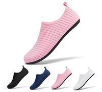 Racqua Water Shoes Yoga Quick-Dry Beach Lightweight Swim Pool Sea Surf Shoes Weitsuit Non Slip Breathable Aqua Wet Socks for Men Women Pink EU38/39=UK5.5/6.5