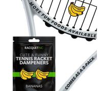 Racquet Inc. - Tennis Racket Vibration Dampeners - Shock Absorbing, Reduces String Vibration for Better Control & Comfort - Universal Fit for All Racquets - 2 Pack (Bananas)