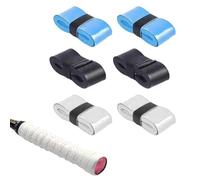 Racquet Over Grip Anti Slip Overgrip, 6 Packs Self-Adhesive Racquet Grip Tape, Squash Rackets Overgrip Anti Slip, Super Absorbent Grips, for Tennis Racket, Badminton, Squash, Black, White, Blue