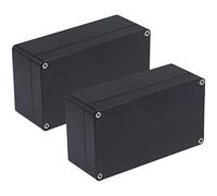 Raculety 2 Pack Project Box IP65 Waterproof Junction Box ABS Plastic Black Electrical Boxes DIY Electronic Project Case Power Enclosure 6.22"x3.54"x2.36"(158 x 90 x60 mm)