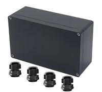 Raculety Project Box ABS Black Electrical Boxes IP65 Outdoor Waterproof Box Electronic Junction Box Power Enclosure with Cable Glands for DIY Project 7.87 x 4.72 x 2.95 inch (200x120x75mm)