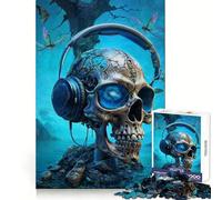 Rad Nightshade Music Skull 1000 Piece Jigsaws for Adults Puzzle Mind Exercise Toy Family Bond Precision Cut Creative Gift (38x52cm)