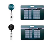 Rad Tech X-Ray Reference Cards with Badge Reel，Horizontal Radiology Technique Chart & Positioning Cheat Sheet,Heavy Duty Badge Buddy Attachment for X-Ray Technicians,Students & Clinical Rotations
