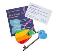 Radar Blue Badge Co Genuine NKS Radar Key for Disabled Toilets, Accessible Loos in The UK, Easy Turn Access, Ideal for Disabled Blue Badge Holders and Fabric Keyring in Rainbow