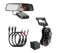 Radar Detector Mount,Rearview Mirror Rod Radar Mounting Bracket+Rearview Mirror Hard Wire Power Cord kit16,with Inline Fuse (for Radar Base with EZ Magnet Connection)
