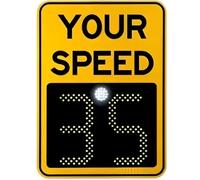 Radar Feedback Sign, Solar Powered Speed Limit Radar Signs,High-Visibility LED Digits Display, Traffic Feedback Warning Board(Yellow,24 * 35in)