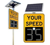 Radar Feedback Sign,Solar Powered Your Speed LED Radar Speed Display Sign LED Speed Limit Radar Display, with Remote Control Mainselectricity 60 * 90cm