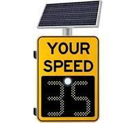 Radar Feedback Sign Solar Powered Your Speed LED Radar Speed Display Sign Visual Distance:>500M 3 M High Intensity Grade Reflective Film, 60X90CM,Yellow