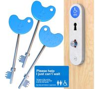 Radar Key for Disabled Toilets UK Easy Turn Pack of 3 - with Just Can't Wait Card