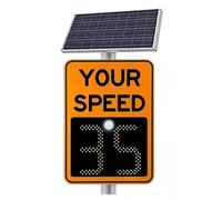 Radar Speed Display Sign, 20"x27"/24"x35" Solar Powered Radar Detective Speed Traffic Warning Sign, Engineer Grade Reflective Aluminum (A 60 * 90cm)