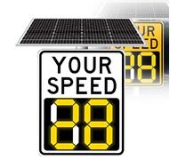 Radar Speed Display Sign,Flashing Speed Limit Indicator,Solar Powered LED Radar Feedback Sign,Applicable to Road/Street/Neighborhoods (White 20’’×27’’)