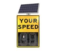 Radar Speed Display Sign, Solar Powered Radar Speed Limit Sign with High-brightness LED Lights, Traffic Feedback Warning Board, Applicable to Highways, Customizable(50cm)