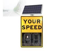 Radar Speed Limit Feedback Sign, Your Speed LED Aluminum Radar Speed Display Sign, Road Warning Sign Adjustable Maximum Speed Limit Yellow-50 * 70cmSolarenergy
