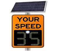 Radar Speed Limit Sign With Remote, 20"x27"/24"x35" LED Display Solar-Powered Speed Feedback Sign High Visibility Day/Night,Aluminum Weatherproof(3digitdisplaya,24"x35")