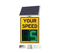 Radar Speed Limit Sign with Solar and AC Power, LED Display for Traffic Management, Road Calibration Device for Highways and School Zones