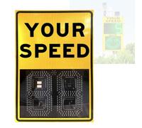 Radar Speed Sign 20 * 27/24 * 35 Inch - Wireless Speed Display with Instant Feedback, Adjustable, IP65 Waterproof for Road Safety Yellow-60 * 90cm