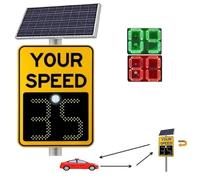 Radar Speed Sign with Solar Panel, IP56 Waterproof, 200M Detection, Solar Powered LED Speed Display for Highways and Speed-Limited Roads