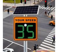 Radar Speed Sign with Solar Power, 656ft Detection Distance, IP65 Waterproof for Traffic Safety on Highways and Speed-Limited Roads