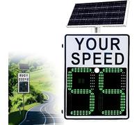 Radar Speed Signs,Solar Radar Speed Warning Sign, IP65 Waterproof Rating,Green (Safe)/Red (Speeding),for Neighborhoods, Campuses, and Industrial Zones