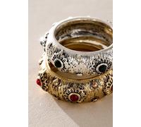 Radar Studded Ring at Free People in Green & Silver, Size: US 8 - female