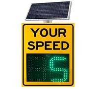 Radar Traffic Sign, Solar Speed Feedback Detector for Road Safety, 3-Digit Display, Includes Accessories, Essential Speed Limit Monitoring for Effective Traffic Control