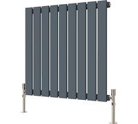 Radbliss Horizontal Flat Panel Radiator 600x612mm Anthracite Matt Grey Single Design RAD Central Heating