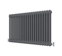 Radbliss Horizontal Traditional 2 Column Radiator 600x1010mm Anthracite Matt Grey Cast Iron Style Design RAD Central Heating