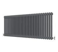 Radbliss Horizontal Traditional 2 Column Radiator 600x1460mm Anthracite Matt Grey Cast Iron Style Design RAD Central Heating