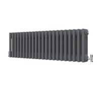 Radbliss Horizontal Traditional 3 Column Radiator 300x1010mm Anthracite Matt Grey Cast Iron Style Design RAD Central Heating