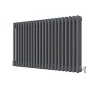 Radbliss Horizontal Traditional 3 Column Radiator 600x1010mm Anthracite Matt Grey Cast Iron Style Design RAD Central Heating