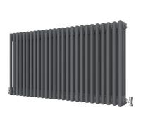 Radbliss Horizontal Traditional 3 Column Radiator 600x1190mm Anthracite Matt Grey Cast Iron Style Design RAD Central Heating