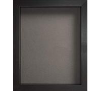 Radcliffe Black Wooden Deep 3D Box Frame 20x16 inch, Grey Backing Board * Choice of Sizes* Fitted with Real Glass