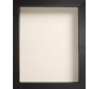 Radcliffe Black Wooden Deep 3D Box Frame 7x5 inch, Ivory Backing Board * Choice of Sizes* Fitted with Real Glass