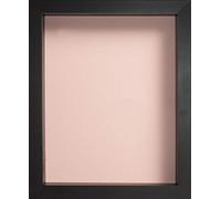 Radcliffe Black Wooden Deep 3D Box Frame 8x6 inch, Pink Backing Board * Choice of Sizes* Fitted with Real Glass