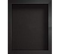 Radcliffe Black Wooden Deep 3D Box Frame A4, Black Backing Board * Choice of Sizes* Fitted with Real Glass