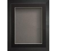 Radcliffe Black Wooden Deep Box 3D A2 (23.4x16.5) Frame with Black Mount for Image A3 (16.5x11.75), Grey Backing Board * Choice of Sizes* Fitted with Perspex