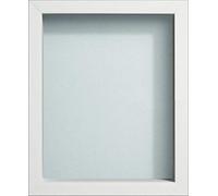 Radcliffe White Wooden Deep 3D Box Frame 18x14 inch, Light Blue Backing Board * Choice of Sizes* Fitted with Real Glass