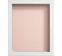 Radcliffe White Wooden Deep 3D Box Frame 19x13 inch, Pink Backing Board * Choice of Sizes* Fitted with Real Glass
