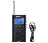 Raddy Portable Digital Radio - AM/FM/SW/VHF/WB with BT Connection, NOAA Alert, Rechargeable Pocket Radio with 9.85 Ft Wire Antenna