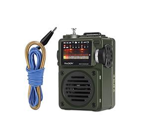 Raddy RF750 Portable Shortwave Radio AM/FM/SW/WB Receiver with Bluetooth - Pocket Retro Mini Radio Rechargeable, w/ 9.85 Ft Wire Antenna