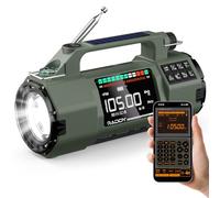 Raddy SH-907 Emergency Radio with APP Control, Hand Crank Solar, AM/FM/SW/VHF Receiver with 5000mAh Replaceable Battery, Flashlight, SOS, Compass for Power Outage, Camping, Emergencies