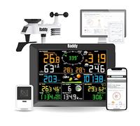 Raddy WF-100C Weather Station with Outdoor Sensor Wireless 14-in-1 WiFi Indoor Outdoor Thermometer with 8 Inch Digital Colour Display, Wind Gauge Rain Gauge Solar Sensor for Home, Office, Home Garden