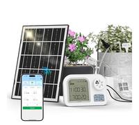 Raddy WS-74 Solar Drip Irrigation System with Smart APP Control, IPX7 Waterproof, Adjustable Soil Moisture Sensor, 2600mAh Battery, Automatic Watering Kits for Indoor Outdoor 15 Potted Plants