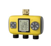Raddy WS-8 Watering Computer 3 Outputs, Automatic Watering Timer with Manual Watering, Rain Delay, Large LCD Display, IPX5 Waterproof for Garden Yards, Yellow