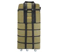 Radefasun Expandable Extra Large Travel Oxford Duffel Bag with Wheels Waterproof Lightweight Traveling Foldable Suitcase (Yellow Canvas, XL - 6 Wheels)